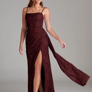 Atelier Sona Burgundy Maxi Dress